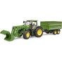 Масштабная модель автомобиля Bruder трактор John Deere 7R 350 с погрузчиком и прицепом (03155) - уменьшенное изображение 7