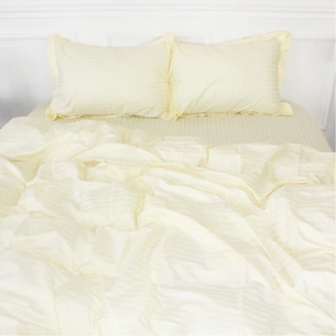 Постільна білизна MirSon Satin Stripe 30-0002 Soft Yellow 200х220 Євро (2200005247785) зображення 1