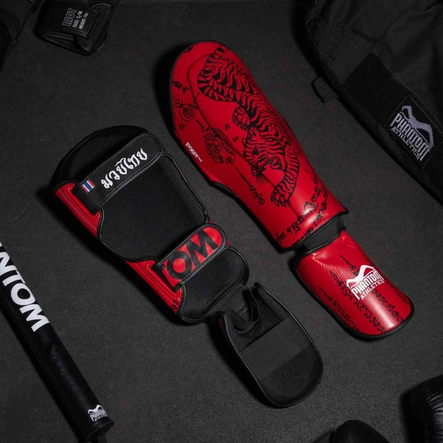 Захист гомілки і стопи Phantom Muay Thai Red S/M (PHSG2678-SM) - picture 3