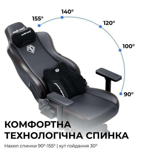 Кресло для геймеров Anda Seat Kaiser 3E XL Maroon (AD23YC-XL-09-A-PV/C-A01) - изображение 8