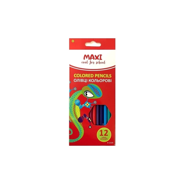 Олівці кольорові Maxi Africa пластикові, 12 кольорів (MX11530) - зображення 1