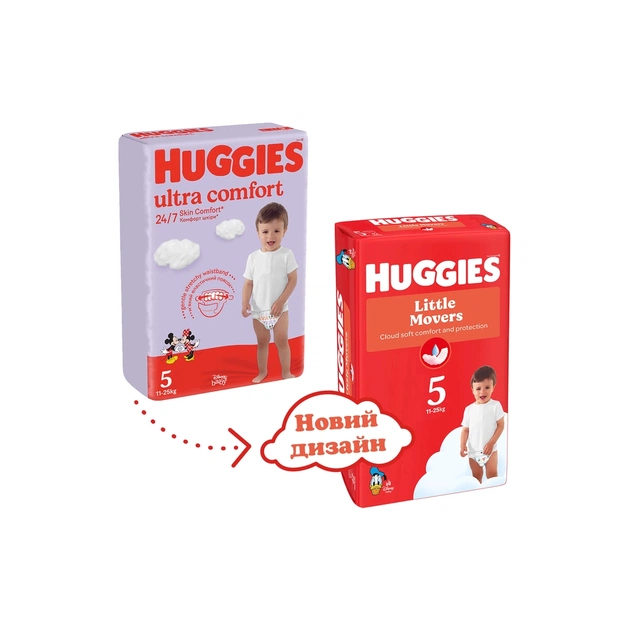 Підгузки Huggies Little Movers 5 (12-22 кг) Mega 58 шт (5029053548784) - picture 3