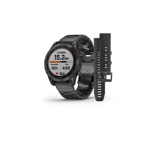 Смарт-годинник Garmin fenix 7 Sapph Sol, Carbon Gray DLC Ti w/ DLC Ti Bracelet, GPS (010-02540-39) зображення 1