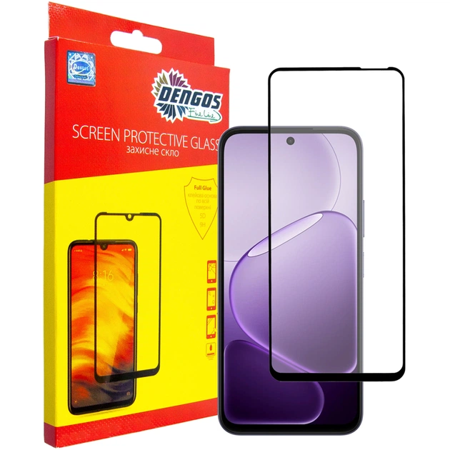Стекло защитное Dengos Full Glue OPPO A6x 4G / A6k 4G / A6 4G Black (TGFG-438) - изображение 1
