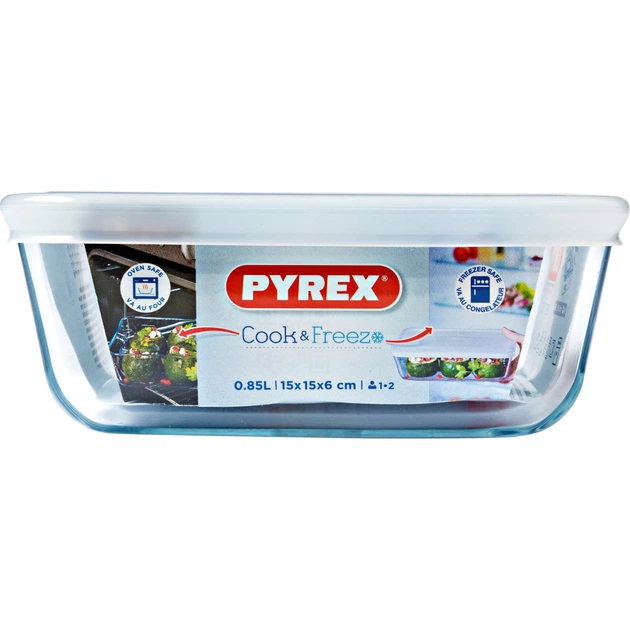 Форма для випікання Pyrex CookFreez з кришкою квадратна 15 х 15 см 0.85 л (218P001/7646) - picture 4