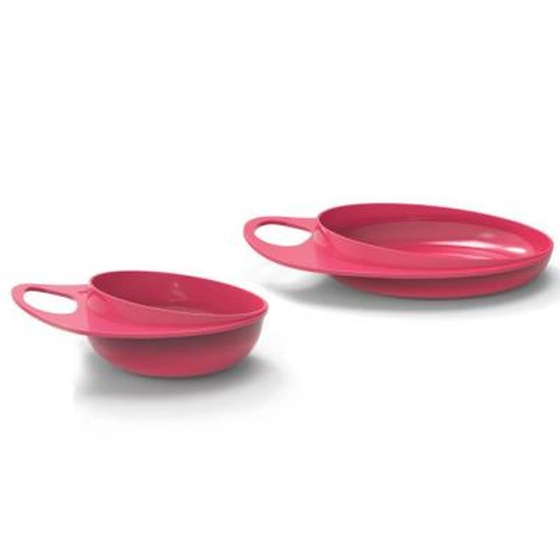 Набор детской посуды Nuvita тарелочки, Easy Eating 2шт. розовая, глубокая и мелкая (NV8461Pink) - изображение 2