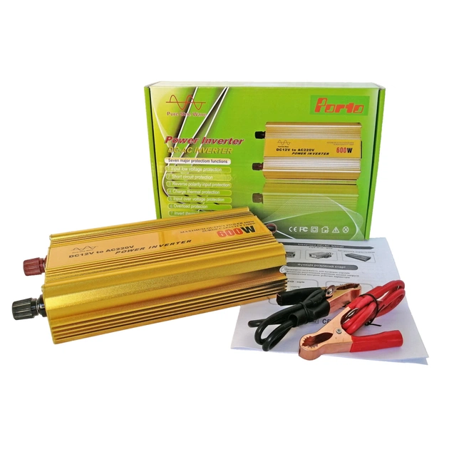 Автомобільний інвертор Meind 12V/220V 600W, чиста синусоїда (MNZ-600S) - зображення 6