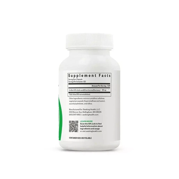 Вітамінно-мінеральний комплекс Seeking Health Бичача жовч, 125 мг, Ox Bile 125, 120 капсул (SKH52098) - зображення 2