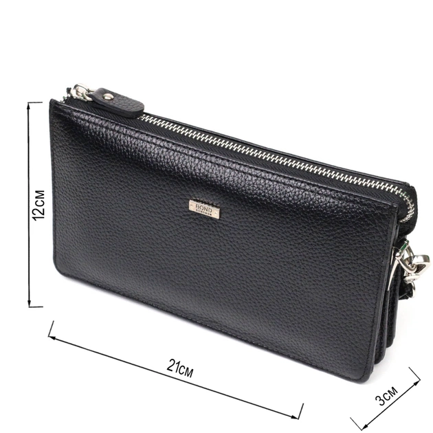 Кошелек Bond Accessories На два отделения из натуральной кожи флотар Черная (22047) - изображение 3