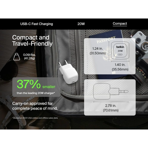 Зарядний пристрій Belkin USB-C PD20W PPS white (WCA009KQWH) - picture 8