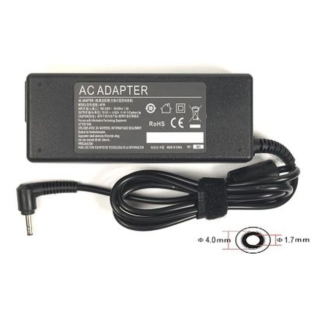 Блок живлення до ноутбуку PowerPlant DELL 220V, 19.5V 90W 4.62A (4.0*1.7 Bullet) (DL90G4017B) - зображення 1