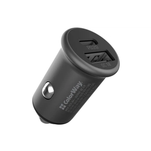 Зарядний пристрій ColorWay 2USB Car (Type-C PD20W + USB QC3.0 ) (38W) Gray (CW-CHA029PD-GR) зображення 1