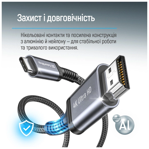 Кабель мультимедійний USB-C to HDMI M 2.0m 4K60Hz black ColorWay (CW-CBCHD077-BK) - picture 11