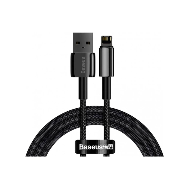 Дата кабель USB 2.0 AM to Lightning 2.0m 2.4A black Baseus (CALWJ-A01) - изображение 1