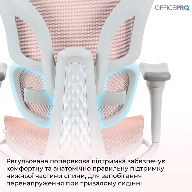 Кресло офисное OfficePro Elite OC950GLP Gray/Light Pink - изображение 6