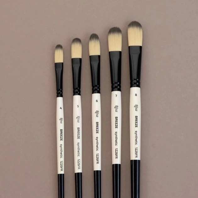 Пензлик для малювання Rosa Синтетика овальна, BREEZE 1226FR, №8 (4823098535584) - picture 5