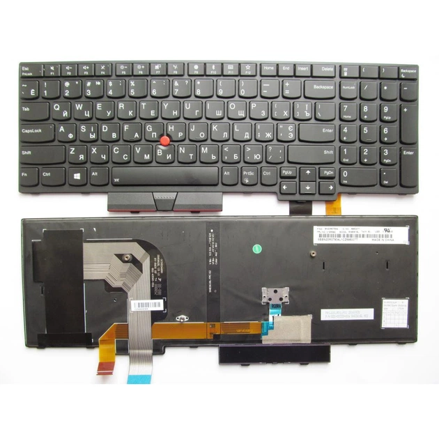 Клавиатура ноутбука Lenovo ThinkPad T570/P51S черная с черной,трек,подсв (A46079) - изображение 1