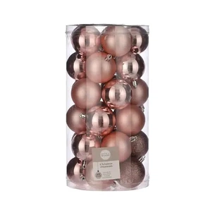 Ялинкова іграшка House Of Seasons Пластик 30 шт D6 см Кульки світло-рожеві (8718861796964) зображення 1