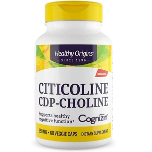 Вітамінно-мінеральний комплекс Healthy Origins Цитиколін 250мг, Cognizin, 60 вегетаріанських капсул (HO42024) зображення 1