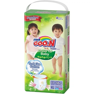 Підгузки GOO.N Cheerful Baby Трусики 11-18 кг XL, унісекс, 42 шт (853882) зображення 1