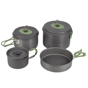 Набір туристичного посуду Bo-Camp Explorer 4 Pieces Hard Anodized Grey/Green (2200244) зображення 1