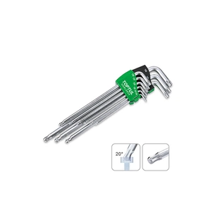 Ключ Toptul TORX Г-подібний T10-T50 9шт. супердовгий з отвором (GAAL0928) зображення 1