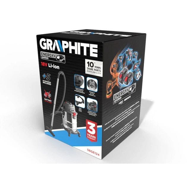 Пилосос будівельний Graphite Energy+ (58GE124) - зображення 20