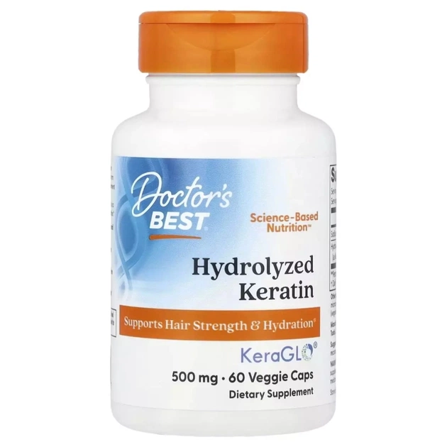 Вітамінно-мінеральний комплекс Doctor's Best Гідролізований кератин, 500 мг, Hydrolyzed Keratin, 60 вегетаріа (DRB-00545) - зображення 1
