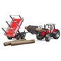 Спецтехніка Bruder трактор Massey Ferguson 7480 з навантажувачем і лісовим причепом 1:16 (02046) - зменшене зображення 3