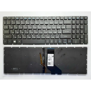 Клавіатура ноутбука Acer Aspire E5-532/E5-573/E5-722/E5-772 чорна без рамки, з підсвіткою UA (A43927) зображення 1