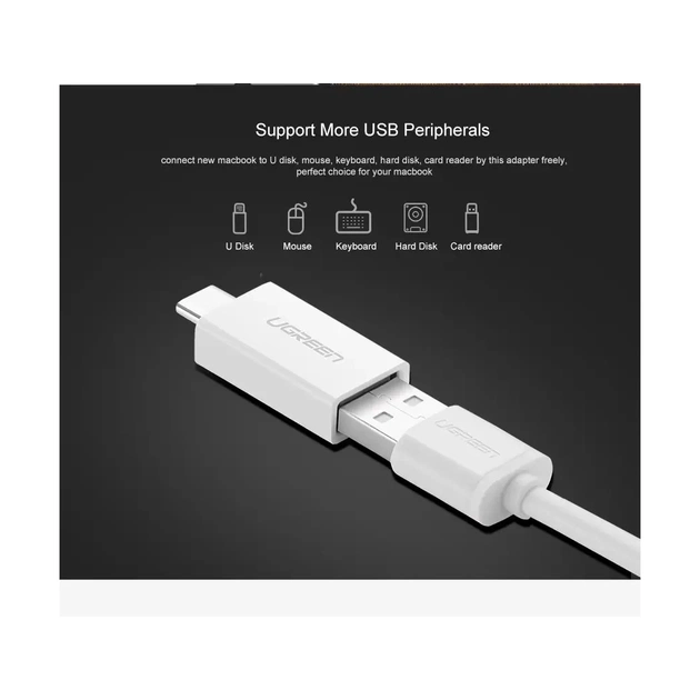 Перехідник OTG USB 3.0 AF to USB-C US173 White Ugreen (30155) - picture 8