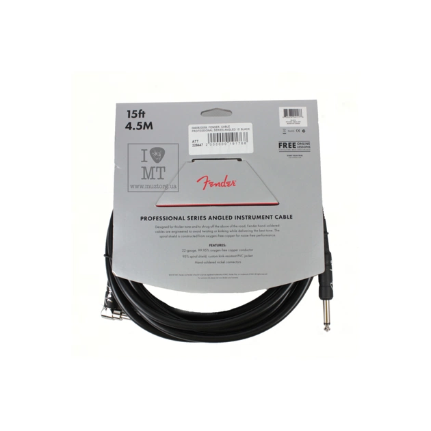 Інструментальний кабель Fender Cable Professional Series 15' Angled Black (228447) - picture 3