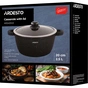 Каструля Ardesto Gemini Anzio скляна кришка 20 см 2,5 л чорна (AR2420GE) - зменшене зображення 10