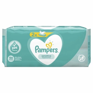 Дитячі вологі серветки Pampers Sens 2x52 (8001841062334) зображення 1