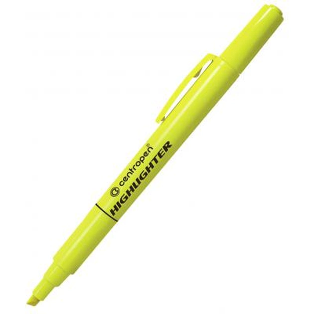 Маркер Centropen Fax 8722 1-4 мм, chisel tip, yellow (8722/05) - изображение 1