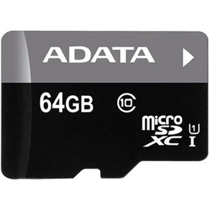 Карта пам'яті ADATA 64GB microSD class 10 UHS-I (AUSDX64GUICL10-R) зображення 1