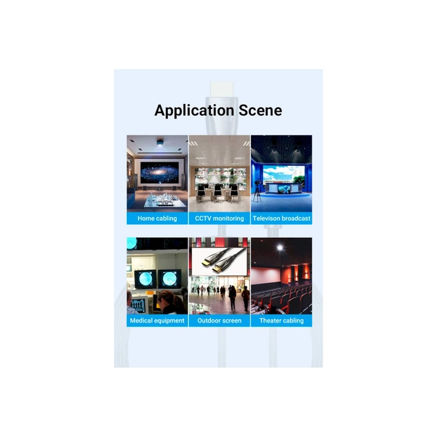 Кабель мультимедійний HDMI to HDMI 50.0m V2.0 Optical 4K 60Hz 18Gbps Dolby 7.1 PVC Black Zinc Alloy Vention (ALABX) - picture 12