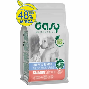 Сухий корм для собак OASY One Animal Protein PUPPY Medium/Large з лососем 2.5 кг (8053017348476) зображення 1