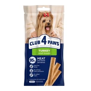 Ласощі для собак Club 4 Paws М'ясна паличка з індичкою для малих порід 3х12 г (4820269145054) зображення 1