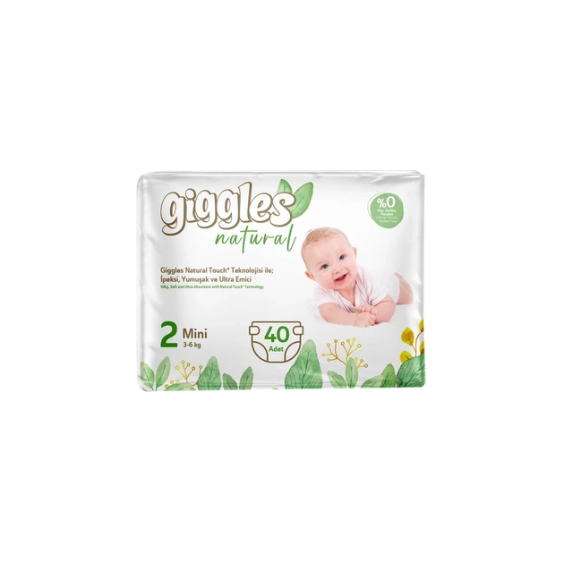 Підгузки Giggles Natural 2 Mini 3-6 кг 40 шт (8680131206384) - зображення 1