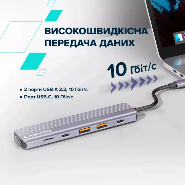 Порт-реплікатор Canyon Docking Station DS-17 6 in 1 4k USB-C hub (CNS-TDS17) - picture 10