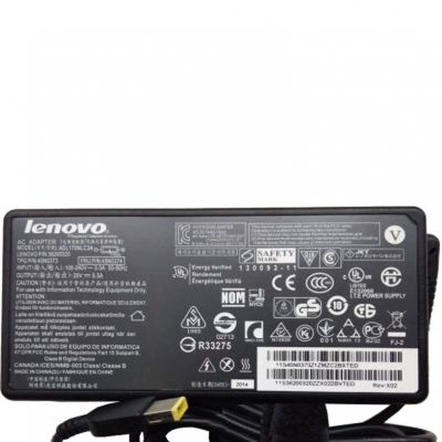 Блок живлення до ноутбуку Lenovo 170W 20V, 8.50A, разъем прямоугольный (pin inside) (45N0113) - зображення 1