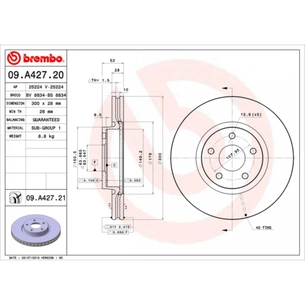Гальмівний диск Brembo 09.A427.21 зображення 1