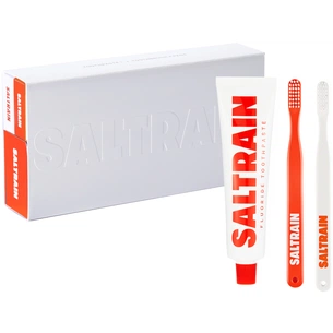 Набір косметики Saltrain Dental Kit Червоно-білий Зубна паста з фтором та сірою сіллю 100 мл + Щітка 2 шт. (8809552278330) picture 1