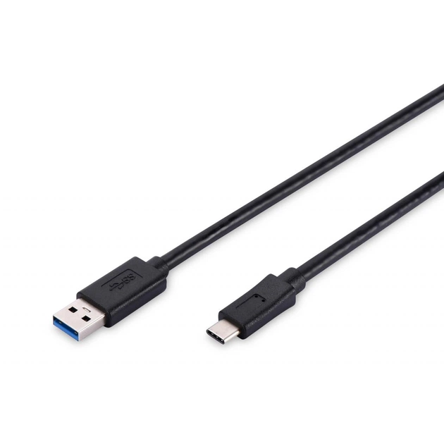 Дата кабель USB 3.0 AM to USB-C 1.0m Digitus (AK-300136-010-S) - изображение 1