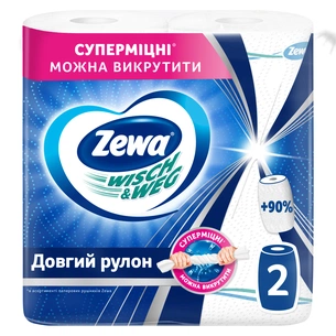 Паперові рушники Zewa Wisch & Weg Extra Lang 2 шари 2 рулони (7322540833300/7322540973174) зображення 1