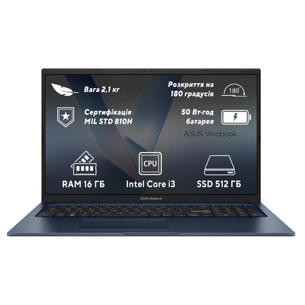Ноутбук ASUS Vivobook 17 X1704VA-AU755 (90NB10V2-M00V30) - зображення 1