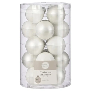 Ялинкова іграшка House Of Seasons Скляні кульки 20 шт D4 см Білі (8718861800142) зображення 1