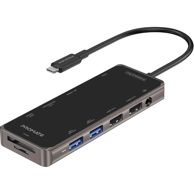 Концентратор Promate USB-C 11-in-1 Promate primehub-pro.grey (primehub-pro.grey) - зображення 1