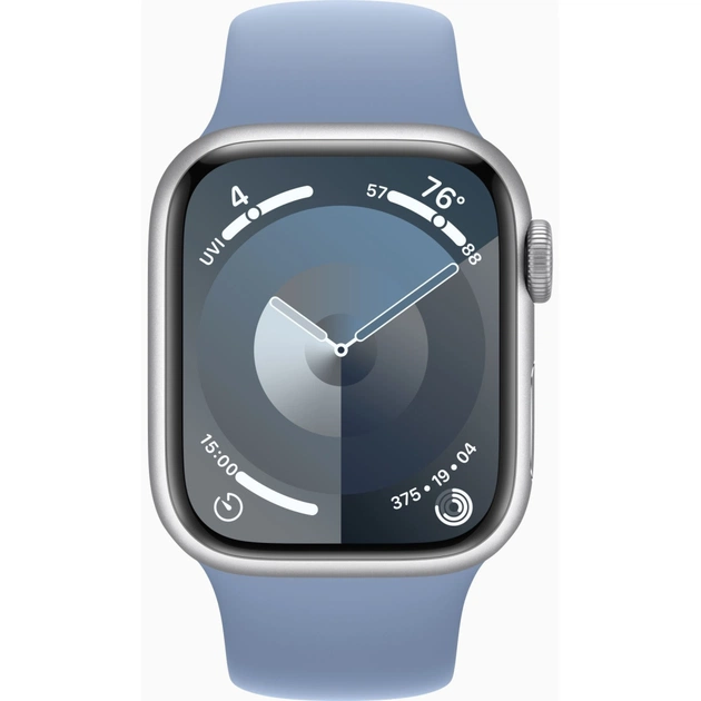 Смарт-годинник Apple Watch Series 9 GPS 41mm Silver Aluminium Case with Storm Blue Sport Band - S/M (MR903QP/A) - изображение 1